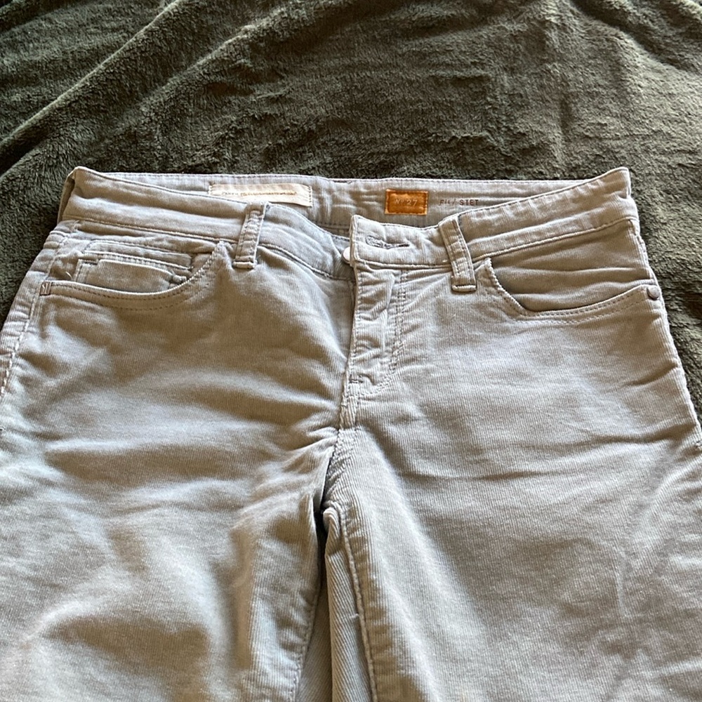 Pilcro and the letterpress corduroy pants with zipper bottoms, size 27